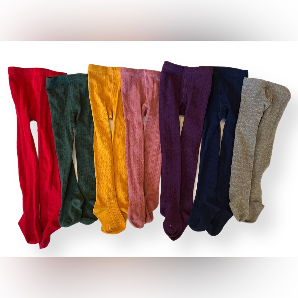 Lot bundle of Little Stocking Co brand cable knit tights - size 1-2 years